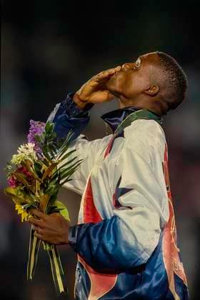 Track and Field Carl Lewis Carl Lewis (USA) win the gold medal in the long jump at the 1996 Olympic Summer Games. Atlanta Centennial Olympic Stadium Georgia United States Copyright: xPaulxJ.xSutton DUOMO PCNx TF0101 107052