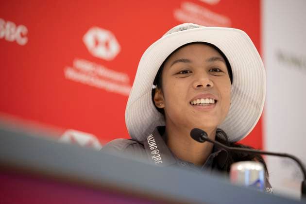 Sport Bilder des Tages (240227) -- SINGAPORE, Feb. 27, 2024 -- Patty Tavatanakit of Thailand attends the HSBC Women s World Championship, WM, Weltmeisterschaft pre-tournament press conference, PK, Pressekonferenz held at the Singapore s Sentosa Golf Club on Feb. 27, 2024. (Photo by Xinhua) (SP)SINGAPORE-GOLF-WOMEN S WORLD CHAMPIONSHIP-PRESS CONFERENCE ThenxChihxWey 