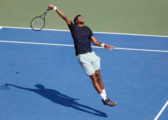 Gael Monfils (FRA), Dubai Duty Free Tennis Championships, Dubai, U.A.E. Tennis - Dubai Tennis Championships 2024 - ATP, Tennis Herren - Dubai Duty Free Tennis Stadium - Dubai - - United Arab Emirates - 27 February 2024. Copyright: xJuergenxHasenkopfx