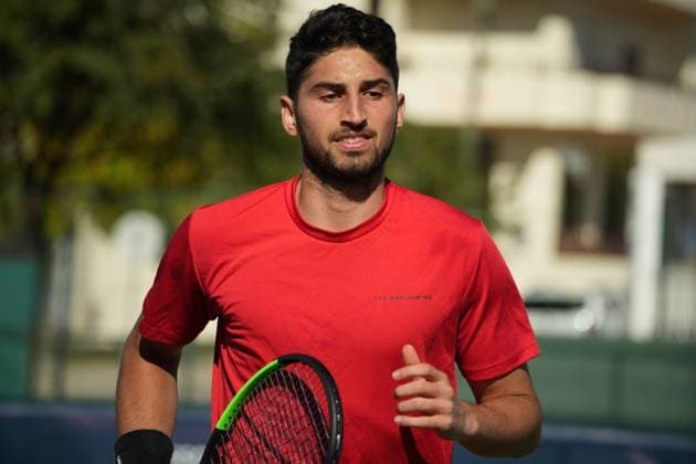 Faro - February 27 2024, 33 FARO FUTURE PORTUGAL 3, ITF World Tennis Tour M25, Prize Money $25,000, hard surface. Altug Celikbilek (TUR) during Round 1 match between Altug Celikbilek (TUR) and Jacopo Berrettini (ITA) Copyright: xNunoxPiresxVelosox
