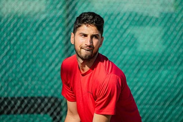 Faro - February 27 2024, 33 FARO FUTURE PORTUGAL 3, ITF World Tennis Tour M25, Prize Money $25,000, hard surface. Altug Celikbilek (TUR) during Round 1 match between Altug Celikbilek (TUR) and Jacopo Berrettini (ITA) Copyright: xNunoxPiresxVelosox