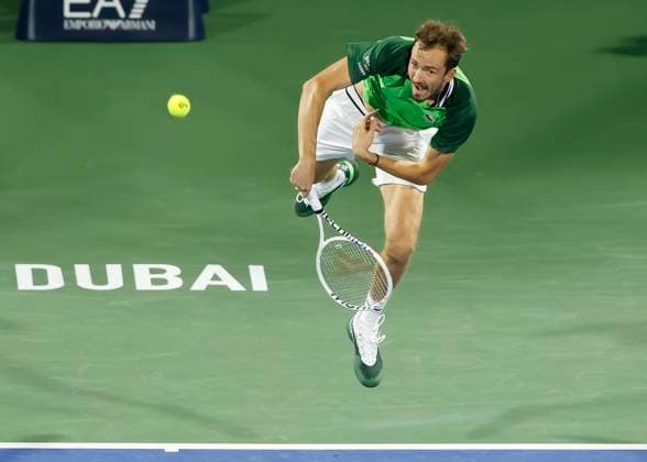Daniil Medvedev, Dubai Duty Free Tennis Championships, Dubai, U.A.E. Tennis - Dubai Tennis Championships 2024 - ATP, Tennis Herren - Dubai Duty Free Tennis Stadium - Dubai - - United Arab Emirates - 27 February 2024. Copyright: xJuergenxHasenkopfx