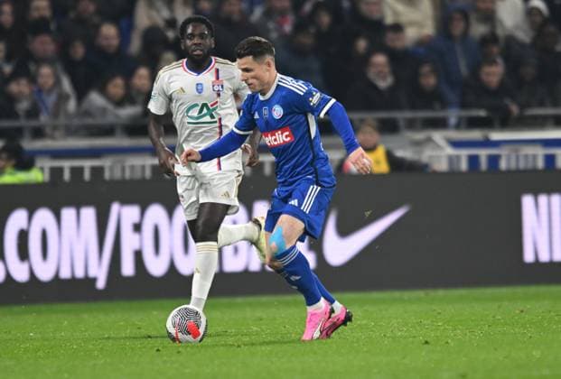 kevin gameiro (strasbourg) FOOTBALL: Olympique Lyonnais vs Racing Club de Strasbourg Alsace - 1 4 Coupe de France - 27 02 2024 FredericChambert Panoramic 