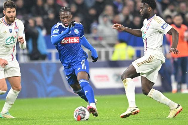 (lyon) vs (strasbourg) FOOTBALL: Olympique Lyonnais vs Racing Club de Strasbourg Alsace - 1 4 Coupe de France - 27 02 2024 FredericChambert Panoramic 