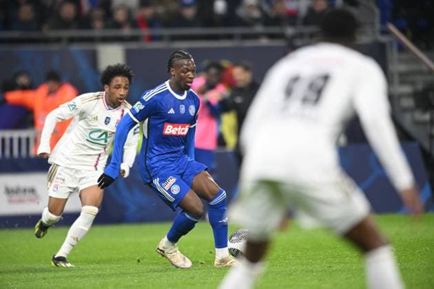 (lyon) vs (strasbourg) FOOTBALL: Olympique Lyonnais vs Racing Club de Strasbourg Alsace - 1 4 Coupe de France - 27 02 2024 FredericChambert Panoramic 