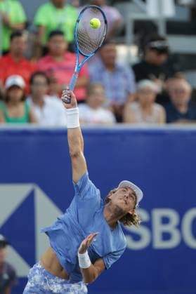 (240228) -- ACAPULCO, Feb. 28, 2024 -- Max Purcell of Australia serves during the men s singles first round match between Max Purcell of Australia and Frances Tiafoe of the United States at the 2024 ATP, Tennis Herren Mexican Open tennis tournament in Acapulco, Mexico, Feb. 27, 2024. (Photo by Xinhua) (SP)MEXICO-ACAPULCO-TENNIS-ATP-MEXICAN OPEN FranciscoxCanedo 