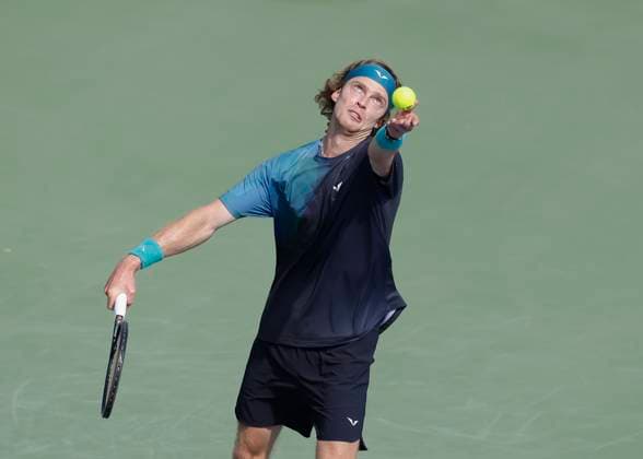 Andrey Rublev, Dubai Duty Free Tennis Championships, Dubai, U.A.E. Tennis - Dubai Tennis Championships 2024 - ATP, Tennis Herren - Dubai Duty Free Tennis Stadium - Dubai - - United Arab Emirates - 28 February 2024. Copyright: xJuergenxHasenkopfx
