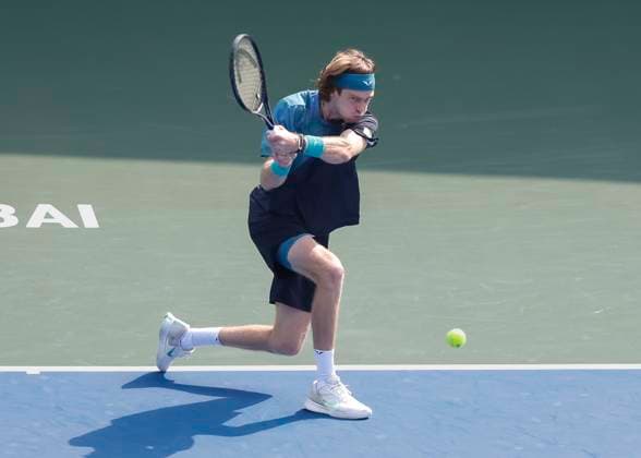 Andrey Rublev, Dubai Duty Free Tennis Championships, Dubai, U.A.E. Tennis - Dubai Tennis Championships 2024 - ATP, Tennis Herren - Dubai Duty Free Tennis Stadium - Dubai - - United Arab Emirates - 28 February 2024. Copyright: xJuergenxHasenkopfx