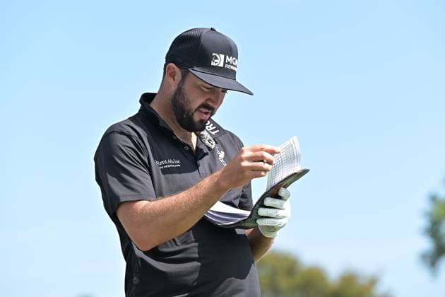 PALM BEACH GARDENS, FL - FEBRUARY 28: Marc Hubbard (USA) plays in the Pro-AM golf tournament at the Cognizant Classic at PGA, Golf Herren National on February 28, 2024, in Palm Beach Gardens, Florida. (Photo by Michele Eve Sandberg Icon Sportswire) GOLF: FEB 28 PGA Cognizant Classic in The Palm Beaches EDITORIAL USE ONLY Icon24022820030