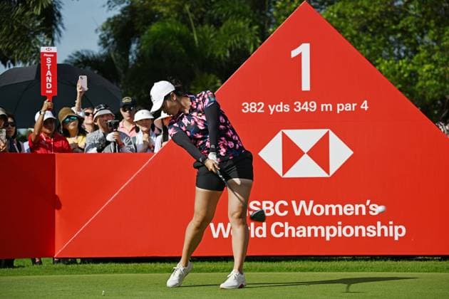 (240229) -- SINGAPORE, Feb. 29, 2024 -- Lin Xiyu of China competes during the first day of the HSBC Women s World Championship, WM, Weltmeisterschaft held in Singapore s Sentosa Golf Club on Feb. 29, 2024. (Photo by Xinhua) (SP)SINGAPORE-GOLF-WOMEN S WORLD CHAMPIONSHIP ThenxChihxWey 