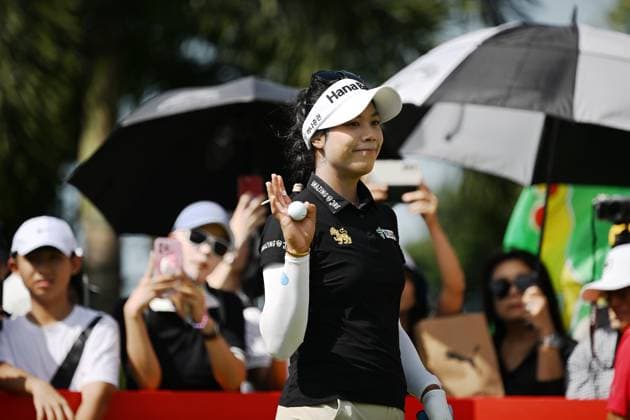 (240229) -- SINGAPORE, Feb. 29, 2024 -- Patty Tavatanakit of Thailand competes during the first day of the HSBC Women s World Championship, WM, Weltmeisterschaft held in Singapore s Sentosa Golf Club on Feb. 29, 2024. (Photo by Xinhua) (SP)SINGAPORE-GOLF-WOMEN S WORLD CHAMPIONSHIP ThenxChihxWey 