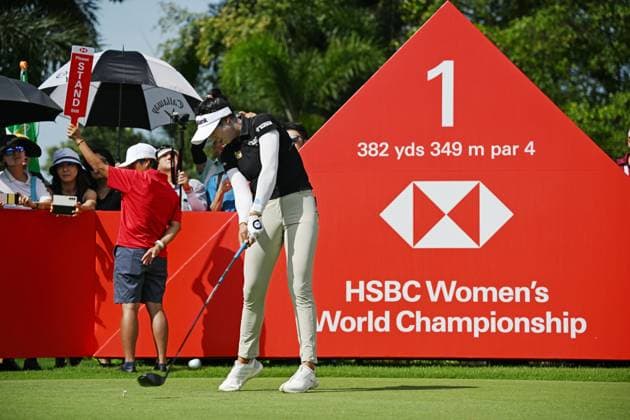 (240229) -- SINGAPORE, Feb. 29, 2024 -- Patty Tavatanakit of Thailand competes during the first day of the HSBC Women s World Championship, WM, Weltmeisterschaft held in Singapore s Sentosa Golf Club on Feb. 29, 2024. (Photo by Xinhua) (SP)SINGAPORE-GOLF-WOMEN S WORLD CHAMPIONSHIP ThenxChihxWey 