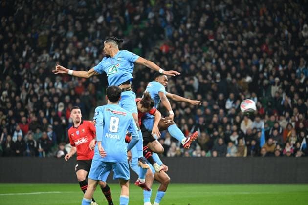 but de Arthur Theate (rennes) FOOTBALL : Le Puy Foot 43 vs Stade Rennais - 1 4 de finale Coupe de France - 29 02 2024 FredericChambert Panoramic 