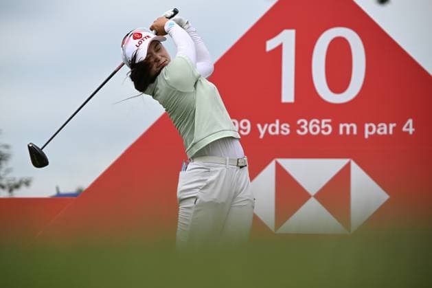 (240301) -- SINGAPORE, March 1, 2024 -- Choi Hye-Jin of South Korea competes during the second day of the HSBC Women s World Championship, WM, Weltmeisterschaft held in Singapore s Sentosa Golf Club on March 1, 2024. (Photo by Then Chih Wey Xinhua) (SP)SINGAPORE-GOLF-WOMEN S WORLD CHAMPIONSHIP XinxJiapo 