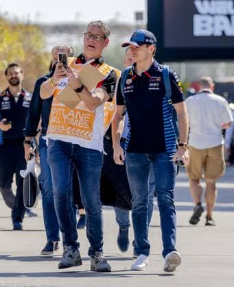BAHRAIN - Max Verstappen (Red Bull Racing) prior to the third free practice at the Bahrain International Circuit in the Sakhir desert area prior to the Bahrain Grand Prix. ANP REMKO DE WAAL Practice 2024 2025 xVIxANPxSportx xxANPxIVx 492512795 originalFilename: 492512795.jpg