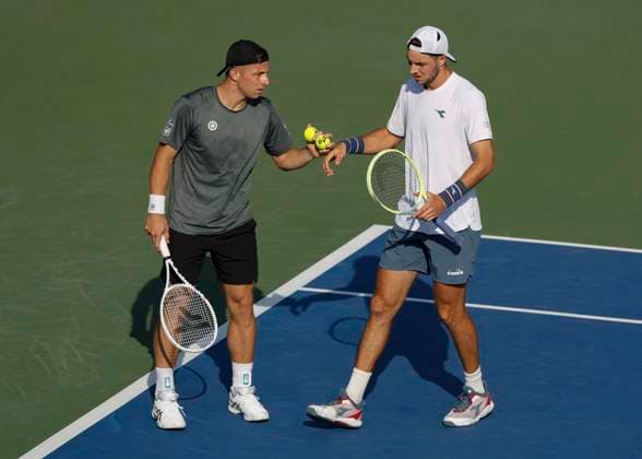 Tallon Griekspoor, Jan-Lennard Struff, Herren Doppel, Dubai Duty Free Tennis Championships, Dubai, U.A.E. Tennis - Dubai Tennis Championships 2024 - ATP, Tennis Herren - Dubai Duty Free Tennis Stadium - Dubai - - United Arab Emirates - 1 March 2024. Copyright: xJuergenxHasenkopfx