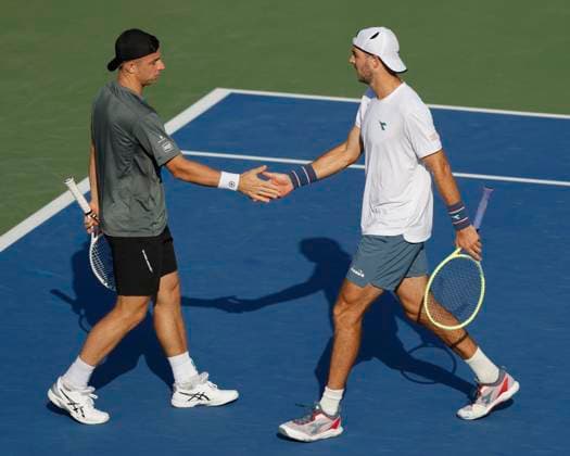 Tallon Griekspoor, Jan-Lennard Struff, Herren Doppel, Dubai Duty Free Tennis Championships, Dubai, U.A.E. Tennis - Dubai Tennis Championships 2024 - ATP, Tennis Herren - Dubai Duty Free Tennis Stadium - Dubai - - United Arab Emirates - 1 March 2024. Copyright: xJuergenxHasenkopfx