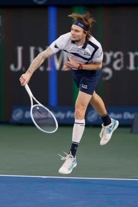 Alexander Bublik, Dubai Duty Free Tennis Championships, Dubai, U.A.E. Tennis - Dubai Tennis Championships 2024 - ATP, Tennis Herren - Dubai Duty Free Tennis Stadium - Dubai - - United Arab Emirates - 1 March 2024. Copyright: xJuergenxHasenkopfx