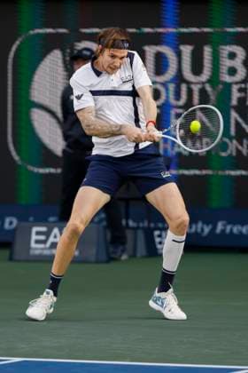 Alexander Bublik, Dubai Duty Free Tennis Championships, Dubai, U.A.E. Tennis - Dubai Tennis Championships 2024 - ATP, Tennis Herren - Dubai Duty Free Tennis Stadium - Dubai - - United Arab Emirates - 1 March 2024. Copyright: xJuergenxHasenkopfx