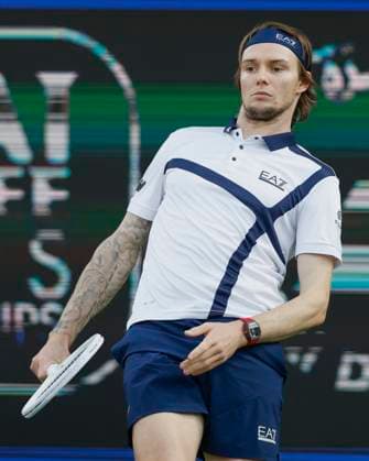Alexander Bublik, Dubai Duty Free Tennis Championships, Dubai, U.A.E. Tennis - Dubai Tennis Championships 2024 - ATP, Tennis Herren - Dubai Duty Free Tennis Stadium - Dubai - - United Arab Emirates - 1 March 2024. Copyright: xJuergenxHasenkopfx
