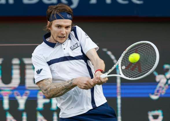 Alexander Bublik, Dubai Duty Free Tennis Championships, Dubai, U.A.E. Tennis - Dubai Tennis Championships 2024 - ATP, Tennis Herren - Dubai Duty Free Tennis Stadium - Dubai - - United Arab Emirates - 1 March 2024. Copyright: xJuergenxHasenkopfx
