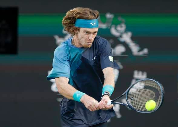 Andrey Rublev, Dubai Duty Free Tennis Championships, Dubai, U.A.E. Tennis - Dubai Tennis Championships 2024 - ATP, Tennis Herren - Dubai Duty Free Tennis Stadium - Dubai - - United Arab Emirates - 1 March 2024. Copyright: xJuergenxHasenkopfx