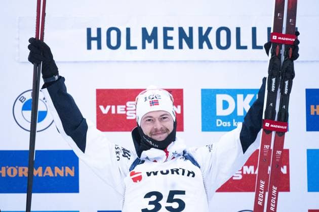 Sport Themen der Woche KW09 Sport Bilder des Tages 240301 Sturla Holm Laegreid of Norway celebrates on the podium after winning the men s 20 km individual during the IBU World Cup on March 1, 2024 in Oslo. Photo: Mathias Bergeld BILDBYRAN kod MB MB0879 skidskytte biathlon skiskyting världscupen ibu world cup individuell individual bbeng verdenscup holmenkollen jubel *** 240301 Sturla Holm Laegreid of Norway celebrates on the podium after winning the men s 20 km individual during the IBU World Cup on March 1, 2024 in Oslo Photo Mathias Bergeld BILDBYRAN kod MB MB0879 biathlon biathlon biathlon världscupen ibu world cup individuell individual bbeng verdenscup holmenkollen jubel  Copyright: MATHIASxBERGELD BB240301MB184