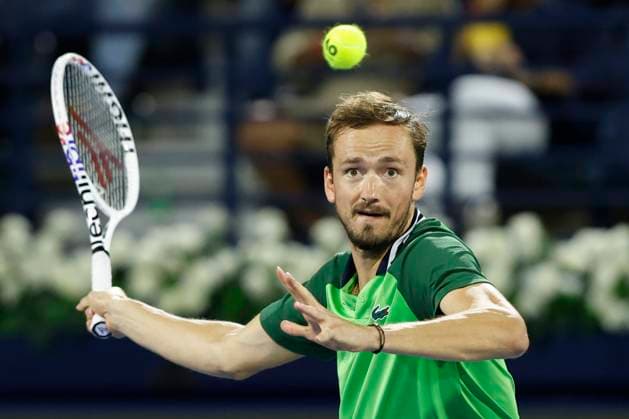 Daniil Medvedev, Dubai Duty Free Tennis Championships, Dubai, U.A.E. Tennis - Dubai Tennis Championships 2024 - ATP, Tennis Herren - Dubai Duty Free Tennis Stadium - Dubai - - United Arab Emirates - 1 March 2024. Copyright: xJuergenxHasenkopfx