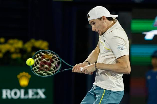 Ugo Humbert, Dubai Duty Free Tennis Championships, Dubai, U.A.E. Tennis - Dubai Tennis Championships 2024 - ATP, Tennis Herren - Dubai Duty Free Tennis Stadium - Dubai - - United Arab Emirates - 1 March 2024. Copyright: xJuergenxHasenkopfx