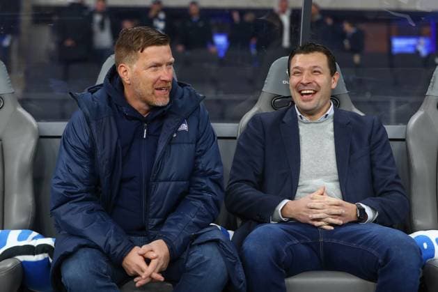 01.03.2024, xtgx, Fussball - 2.Bundesliga, Hertha BSC Berlin - Holstein Kiel emspor, v.l. Andreas Zecke Neuendorf (Hertha, Leiter Lizenzbereich) Benjamin Weber (Hertha, Sportdirektor) (DFL DFB REGULATIONS PROHIBIT ANY USE OF PHOTOGRAPHS as IMAGE SEQUENCES and or QUASI-VIDEO) Berlin