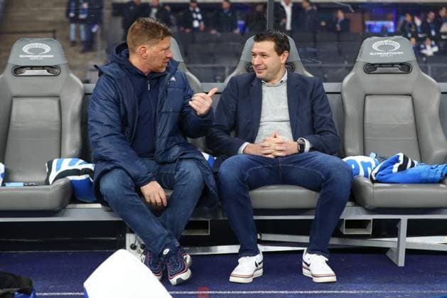 01.03.2024, xtgx, Fussball - 2.Bundesliga, Hertha BSC Berlin - Holstein Kiel emspor, v.l. Andreas Zecke Neuendorf (Hertha, Leiter Lizenzbereich) Benjamin Weber (Hertha, Sportdirektor) (DFL DFB REGULATIONS PROHIBIT ANY USE OF PHOTOGRAPHS as IMAGE SEQUENCES and or QUASI-VIDEO) Berlin