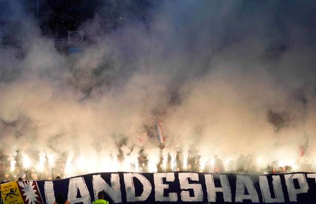Germany, Berlin, 01.03.2024, Olympic Stadium, Hertha BSC vs Holstein Kiel - 2. Bundesliga, Holstein Kiel fans Berlin Olympic Stadium Berlin Germany