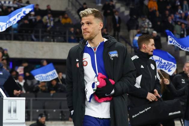 01.03.2024, xtgx, Fussball 2. Bundesliga, Hertha BSC - Holstein Kiel emspor, v.l. Florian Niederlechner (Hertha, 7) als Ersatzspieler (DFL DFB REGULATIONS PROHIBIT ANY USE OF PHOTOGRAPHS as IMAGE SEQUENCES and or QUASI-VIDEO) Berlin