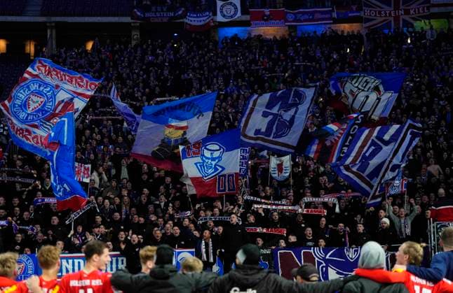 Germany, Berlin, 01.03.2024, Olympic Stadium, Hertha BSC vs Holstein Kiel - 2. Bundesliga, Holstein Kiel fans Berlin Olympic Stadium Berlin Germany