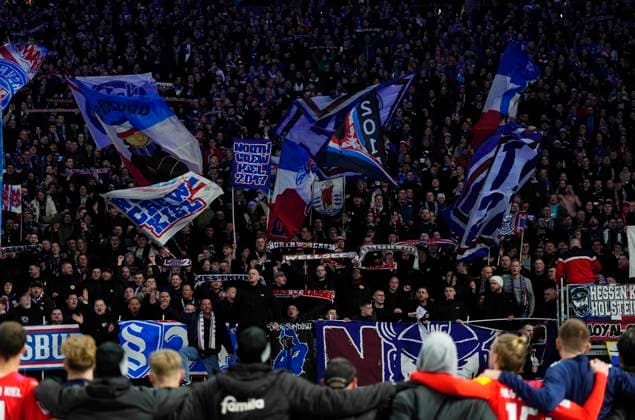 Germany, Berlin, 01.03.2024, Olympic Stadium, Hertha BSC vs Holstein Kiel - 2. Bundesliga, Holstein Kiel fans Berlin Olympic Stadium Berlin Germany