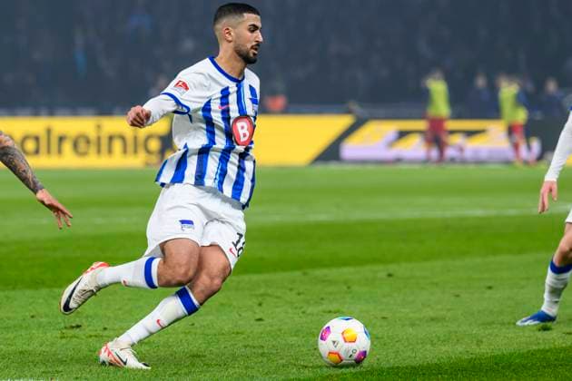 Aymen Barkok (Hertha BSC, 18), Hertha BSC - Holstein Kiel, 2. Bundesliga, Fussball, DFB, Spielzeit 2023 2024, 24. Spieltag, Olympia - Stadion Berlin, DFB DFL REGULATIONS PROHIBIT ANY USE OF PHOTOGRAPHS AS IMAGE SEQUENCES AND OR QUASI-VIDEO, 01.03. 2024, Foto: HMB Media Uwe Koch *** Aymen Barkok Hertha BSC, 18 , Hertha BSC Holstein Kiel, 2 Bundesliga, Football, DFB, Spielzeit 2023 2024, 24 Spieltag, Olympia Stadion Berlin, DFB DFL REGULATIONS PROHIBIT ANY USE OF PHOTOGRAPHS AS IMAGE SEQUENCES AND OR QUASI VIDEO, 01 03 2024, Foto HMB Media Uwe Koch Copyright: HMBxMedia UwexKoch