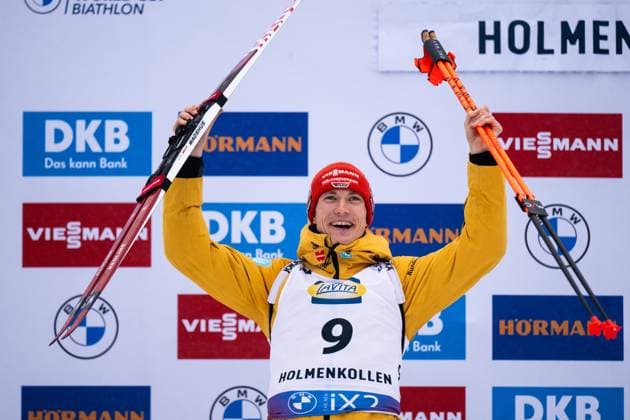 Bilder des Jahres 2024, Sport 03 März Sport Themen der Woche KW09 Sport Bilder des Tages 240302 Benedikt Doll of Germany celebrates after men s 15 km mass start during the IBU World Cup on March 2, 2024 in Oslo. Photo: Mathias Bergeld BILDBYRAN kod MB MB0882 skidskytte biathlon skiskyting världscupen ibu world cup masstart mass start bbeng verdenscup jubel *** 240302 Benedikt Doll of Germany celebrates after men s 15 km mass start during the IBU World Cup on March 2, 2024 in Oslo Photo Mathias Bergeld BILDBYRAN kod MB MB0882 biathlon biathlon biathlon världscupen ibu world cup masstart mass start bbeng verdenscup jubel  Copyright: MATHIASxBERGELD BB240302MB177