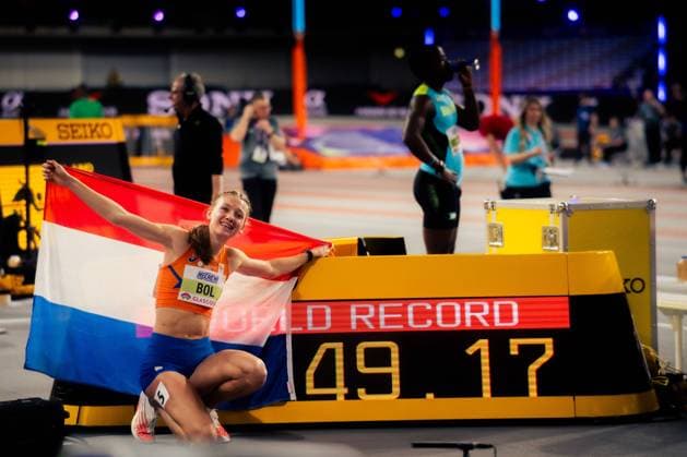 Sport Themen der Woche KW09 Sport Bilder des Tages World Athletics Indoor Championships; Glasgow, 02.03.2024 World Record von Femke Bol (NED Netherlands) am 02.03.2024 bei den World Athletics Indoor Championships in Glasgow (Schottland Vereinigtes Königreich) *** World Athletics Indoor Championships Glasgow, 02 03 2024 World Record by Femke Bol NED Netherlands on 02 03 2024 at the World Athletics Indoor Championships in Glasgow Scotland United Kingdom Copyright: xBEAUTIFULxSPORTS Flatemerschx