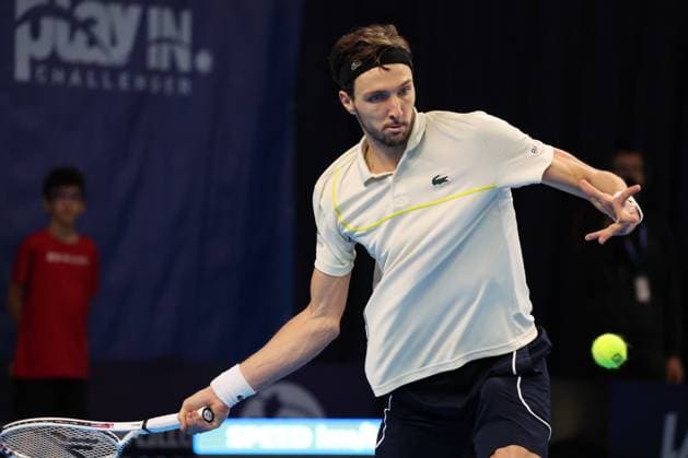 Arthur RINDERKNECH lors du Play In Challenger Lille 2024 ATP, Tennis Herren Challenger Tour, le 2 mars 2024 TENNIS : PLAY IN CHALLENGER LILLE 02 03 2024 LaurentSanson Panoramic 