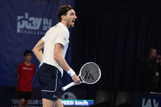 Arthur RINDERKNECH lors du Play In Challenger Lille 2024 ATP, Tennis Herren Challenger Tour, le 2 mars 2024 TENNIS : PLAY IN CHALLENGER LILLE 02 03 2024 LaurentSanson Panoramic 