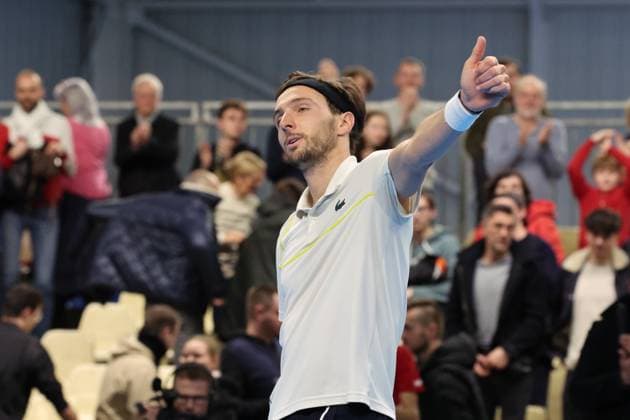 Arthur RINDERKNECH lors du Play In Challenger Lille 2024 ATP, Tennis Herren Challenger Tour, le 2 mars 2024 TENNIS : PLAY IN CHALLENGER LILLE 02 03 2024 LaurentSanson Panoramic 