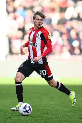 Brentford v Chelsea 2 March 2024, London - Premier League Football - Brentford v Chelsea - Mads Roerslev of Brentford - Photo: Charlotte Wilson Offside. London UK Copyright: xCharlottexWilsonx xOffsidexOffside