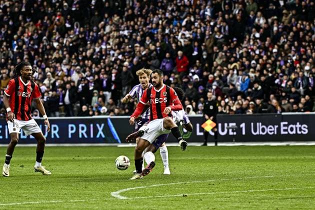 Gaetan Laborde (ogc) FOOTBALL : Toulouse vs Nice - 24eme Journee de Ligue1 UBEREATS - Toulouse - 03 03 2024 ThierryBreton Panoramic 