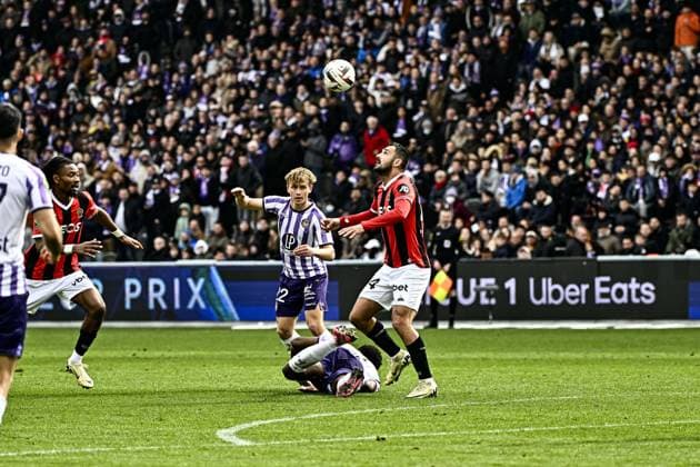 Gaetan Laborde (ogc) FOOTBALL : Toulouse vs Nice - 24eme Journee de Ligue1 UBEREATS - Toulouse - 03 03 2024 ThierryBreton Panoramic 