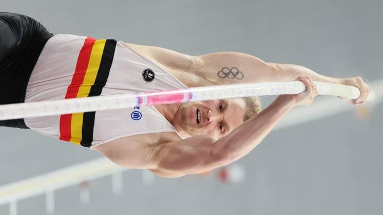 Bilder des Jahres 2024, Sport 03 März Sport Themen der Woche KW09 Sport Bilder des Tages Belgian Ben Broeders pictured in action during the men s pole vault final, on day three of the World Athletics Indoor Championships in Glasgow, Scotland, UK, on Sunday 03 March 2024. The Worlds are taking place from 01 to 03 March 2024. BENOITxDOPPAGNE  x88044428x