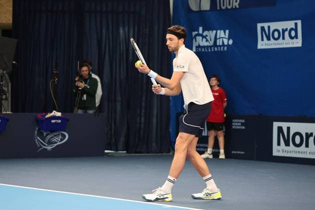 Arthur RINDERKNECH lors de la finale du Play In Challenger Lille 2024 ATP, Tennis Herren Challenger Tour, le 3 mars 2024 TENNIS : PLAY IN CHALLENGER LILLE FINALE 03 03 2024 LaurentSanson Panoramic 
