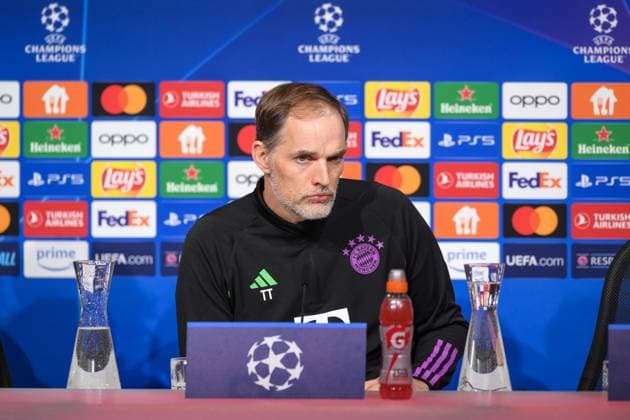 Fußball, UEFA Championsleague, 20240304, Pressekonferenz FC Bayern München - SS Lazio Rom. Im Bild Trainer des FC Bayern München Thomas TUCHEL hört Fragen zu konzentriert strenger Blick. München Allianz Arena Bayern Deutschland Copyright: Passion2Press MarkusxFischerx