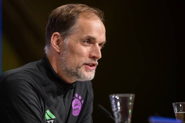Fußball, UEFA Championsleague, 20240304, Pressekonferenz FC Bayern München - SS Lazio Rom. Im Bild Trainer des FC Bayern München Thomas TUCHEL spricht. München Allianz Arena Bayern Deutschland Copyright: Passion2Press MarkusxFischerx