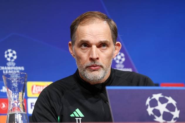 Thomas Tuchel (FC Bayern Muenchen, Cheftrainer) bei der Pressekonferenz, Internationale Pressekonferenz. FC Bayern Muenchen, Fussball, UEFA Champions League, Achtelfinale Rueckspiel, Saison 23 24, 04.03.2024 , Internationale Pressekonferenz. FC Bayern Muenchen, Fussball, UEFA Champions League, Achtelfinale Rueckspiel, Saison 23 24, 04.03.2024 Muenchen Copyright: xEibner-Pressefoto JennixMaulx EP_JML