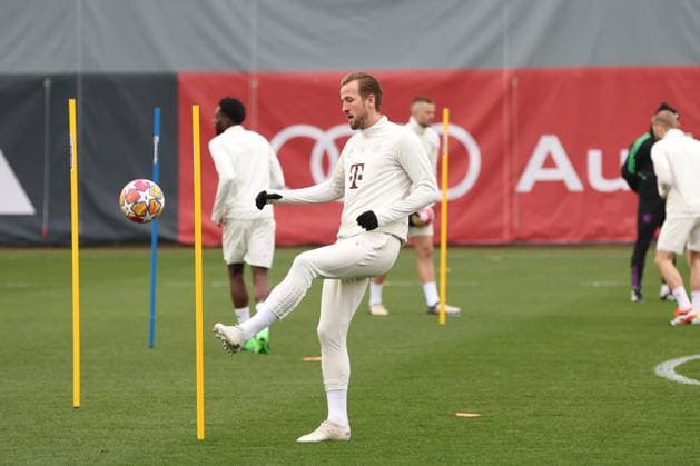 Harry Kane 9 (FC Bayern Muenchen) beim Abschlusstraining, Abschlusstraining, FC Bayern Muenchen, Champions League, Fussball, Achtelfinale, Rueckspiel, 04.03.2024 Muenchen Bayern Deutschland